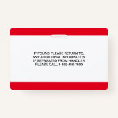 Gepersonaliseerde Ada Kaart Service Dog Foto-ID Badge (Achterkant)