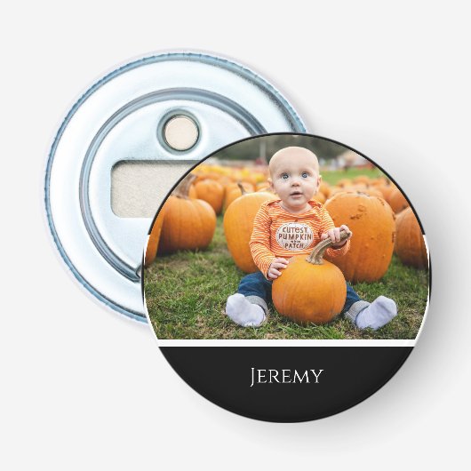 Gepersonaliseerde add-an-Afbeelding magneetflesope Button Flesopener (Voorkant)