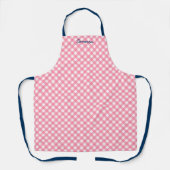 Gepersonaliseerde Add Jouw naam Baby Pink Gingham Schort (Voorkant)