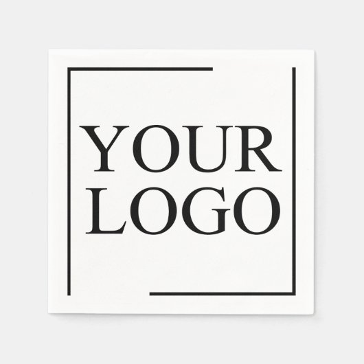 Gepersonaliseerde Add Logo Modern Elegant Simple Servet (Voorkant)