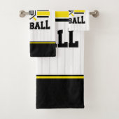 Gepersonaliseerde ADD NAAM Softball Speler Varsity Bad Handdoek (Insitu)