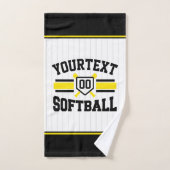 Gepersonaliseerde ADD NAAM Softball Speler Varsity Bad Handdoek (Handdoek)