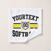 Gepersonaliseerde ADD NAAM Softball Speler Varsity Bad Handdoek (Wasdoekje)