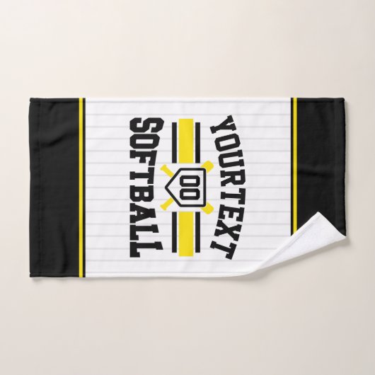 Gepersonaliseerde ADD NAAM Softball Speler Varsity Bad Handdoek (Handdoek)