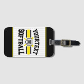 Gepersonaliseerde ADD NAAM Softball Speler Varsity Bagagelabel (Voorkant (horizontaal))