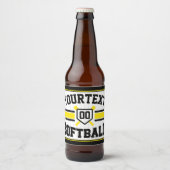 Gepersonaliseerde ADD NAAM Softball Speler Varsity Bier Etiket (Voorkant)