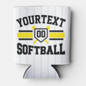 Gepersonaliseerde ADD NAAM Softball Speler Varsity Blikjeskoeler (Voorkant)