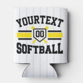 Gepersonaliseerde ADD NAAM Softball Speler Varsity Blikjeskoeler (Achterkant)