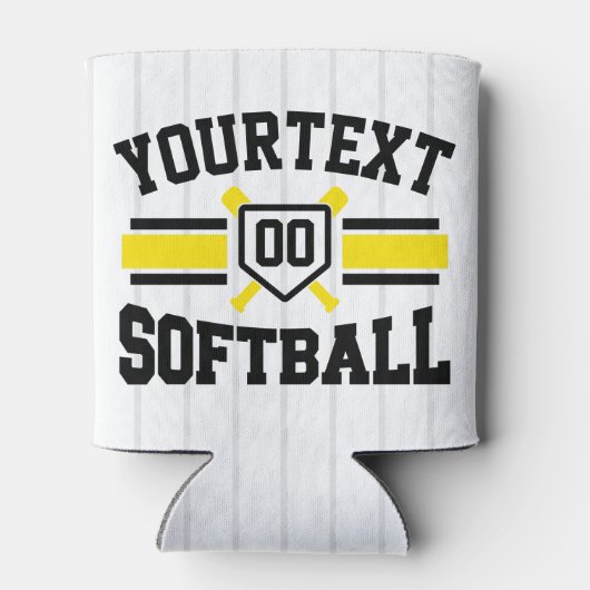 Gepersonaliseerde ADD NAAM Softball Speler Varsity Blikjeskoeler (Achterkant)