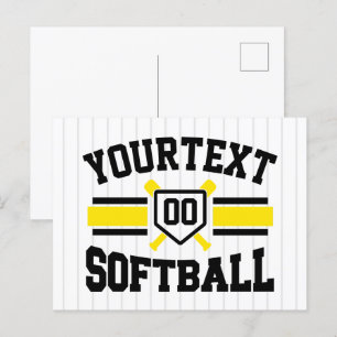 Gepersonaliseerde ADD NAAM Softball Speler Varsity Briefkaart