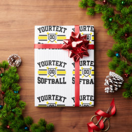 Gepersonaliseerde ADD NAAM Softball Speler Varsity Cadeaupapier