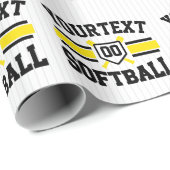 Gepersonaliseerde ADD NAAM Softball Speler Varsity Cadeaupapier (Rol Hoek)