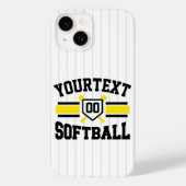 Gepersonaliseerde ADD NAAM Softball Speler Varsity Case-Mate iPhone Case (Achterkant)