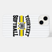 Gepersonaliseerde ADD NAAM Softball Speler Varsity Case-Mate iPhone Case (Achterkant (horizontaal))