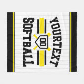 Gepersonaliseerde ADD NAAM Softball Speler Varsity Fleece Deken (Voorkant (Horizontaal))