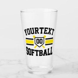 Gepersonaliseerde ADD NAAM Softball Speler Varsity Glas