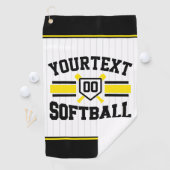 Gepersonaliseerde ADD NAAM Softball Speler Varsity Golfhanddoek (Insitu)