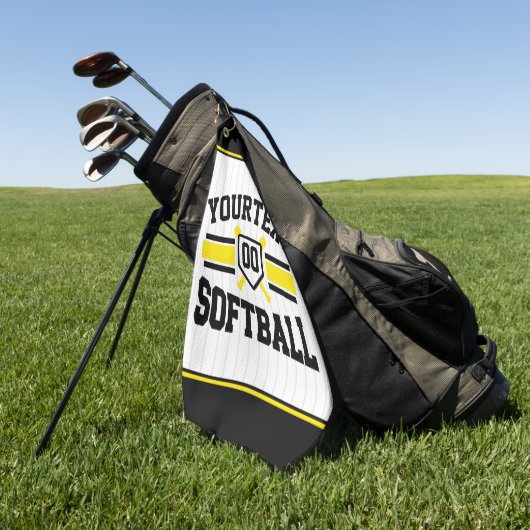 Gepersonaliseerde ADD NAAM Softball Speler Varsity Golfhanddoek (Groen)