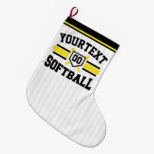 Gepersonaliseerde ADD NAAM Softball Speler Varsity Grote Kerstsok (Voorkant (Hangend))