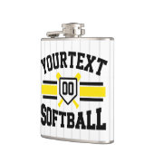 Gepersonaliseerde ADD NAAM Softball Speler Varsity Heupfles (Links)