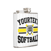 Gepersonaliseerde ADD NAAM Softball Speler Varsity Heupfles (Rechts)