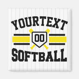Gepersonaliseerde ADD NAAM Softball Speler Varsity Magneet
