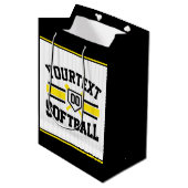 Gepersonaliseerde ADD NAAM Softball Speler Varsity Medium Cadeauzakje (Voorkant Gekanteld)