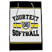 Gepersonaliseerde ADD NAAM Softball Speler Varsity Medium Cadeauzakje (Voorkant)