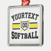 Gepersonaliseerde ADD NAAM Softball Speler Varsity Metalen Ornament (Links)