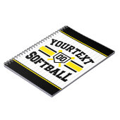 Gepersonaliseerde ADD NAAM Softball Speler Varsity Notitieboek (Linkerzijde)