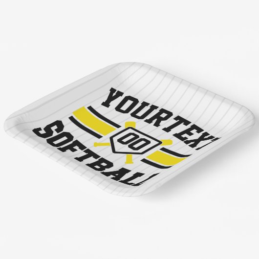 Gepersonaliseerde ADD NAAM Softball Speler Varsity Papieren Bordje (Gebogen)