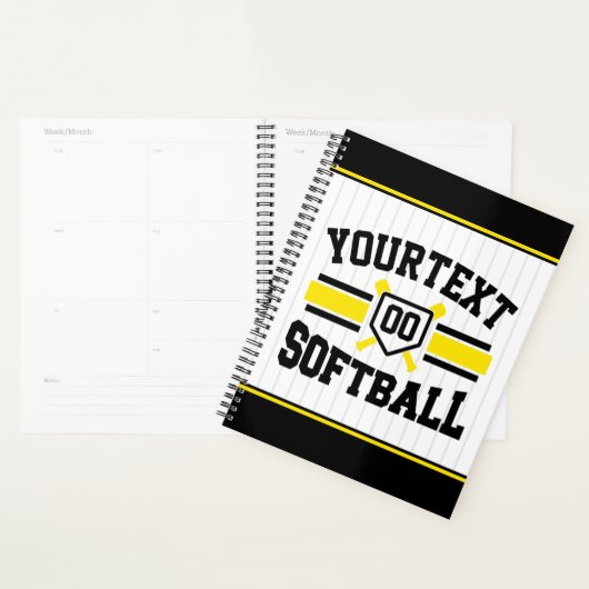 Gepersonaliseerde ADD NAAM Softball Speler Varsity Planner (Display)