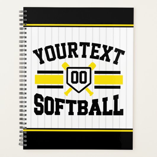 Gepersonaliseerde ADD NAAM Softball Speler Varsity Planner (Voorkant)
