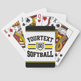 Gepersonaliseerde ADD NAAM Softball Speler Varsity Pokerkaarten