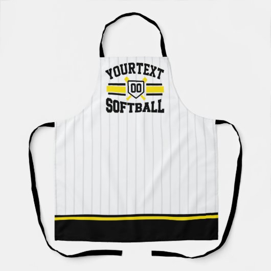Gepersonaliseerde ADD NAAM Softball Speler Varsity Schort (Voorkant)