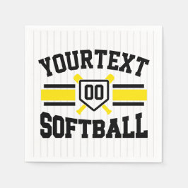 Gepersonaliseerde ADD NAAM Softball Speler Varsity Servet