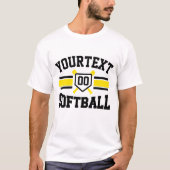 Gepersonaliseerde ADD NAAM Softball Speler Varsity T-shirt (Voorkant)