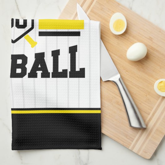 Gepersonaliseerde ADD NAAM Softball Speler Varsity Theedoek (Quarter Fold)