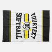 Gepersonaliseerde ADD NAAM Softball Speler Varsity Theedoek (Horizontaal)