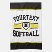 Gepersonaliseerde ADD NAAM Softball Speler Varsity Theedoek (Verticaal)