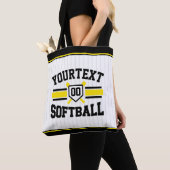 Gepersonaliseerde ADD NAAM Softball Speler Varsity Tote Bag (Dichtbij)