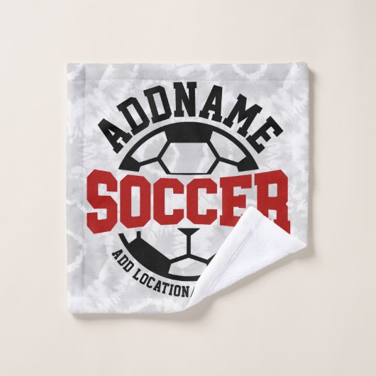 Gepersonaliseerde ADD NAAM Voetbalspeler Team Stro Bad Handdoek (Wasdoekje)