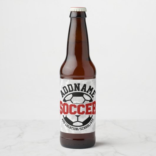 Gepersonaliseerde ADD NAAM Voetbalspeler Team Stro Bier Etiket (Voorkant)