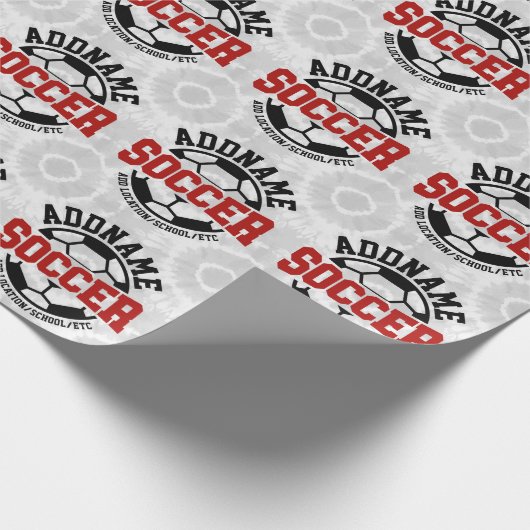 Gepersonaliseerde ADD NAAM Voetbalspeler Team Stro Cadeaupapier (Hoek)