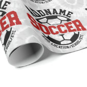 Gepersonaliseerde ADD NAAM Voetbalspeler Team Stro Cadeaupapier