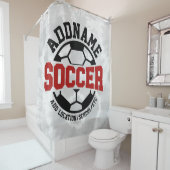 Gepersonaliseerde ADD NAAM Voetbalspeler Team Stro Douchegordijn (In situ)