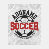 Gepersonaliseerde ADD NAAM Voetbalspeler Team Stro Fleece Deken (Voorkant)