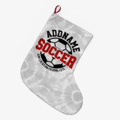 Gepersonaliseerde ADD NAAM Voetbalspeler Team Stro Grote Kerstsok (Voorkant (Hangend))