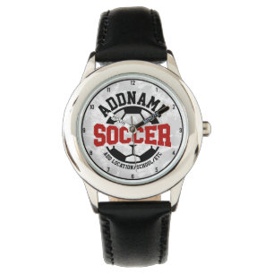 Gepersonaliseerde ADD NAAM Voetbalspeler Team Stro Horloge