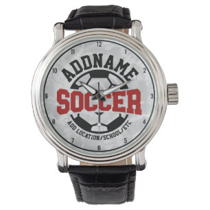 Gepersonaliseerde ADD NAAM Voetbalspeler Team Stro Horloge